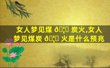 女人梦见煤 🦊 炭火,女人梦见煤炭 🦈 火是什么预兆